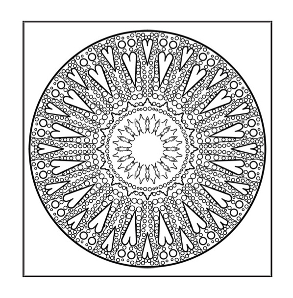 Wedding Colour & Create Keepsake - p23 - Mandala of hearts & bubbles