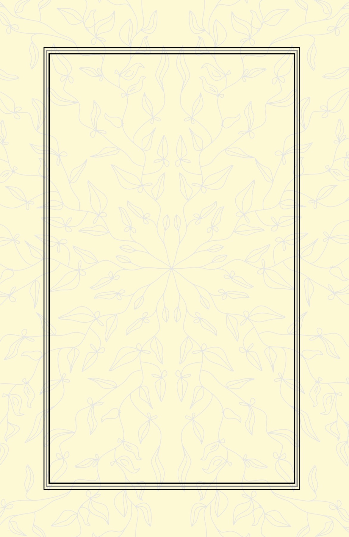 Advent Windows, An Advent Album of Meditations - Book Cover - inside right - grey watermark of branches, leaves & birds